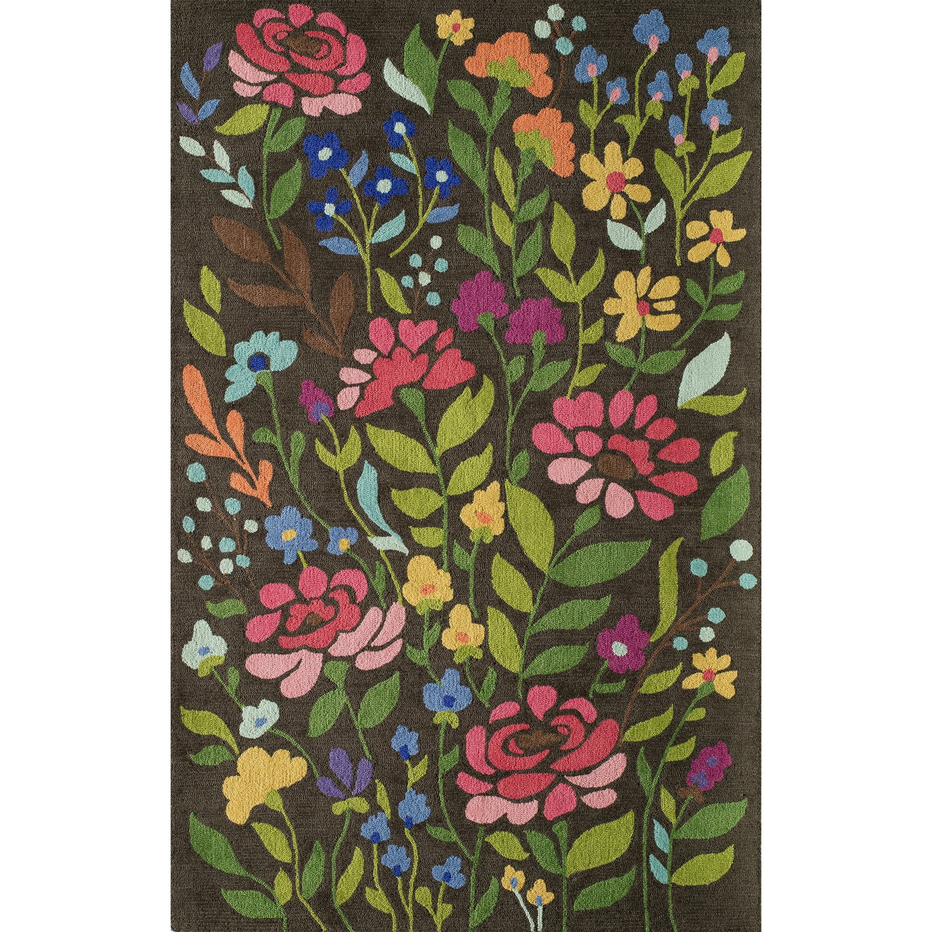 Floral Multicolor Hand-Tufted Wool 4' x 6' Area Rug