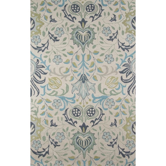 Momeni Rugs Newport Collection, 100% Wool Hand Tufted Loop Cut Contemporary Area Rug, 8' x 10', Blue