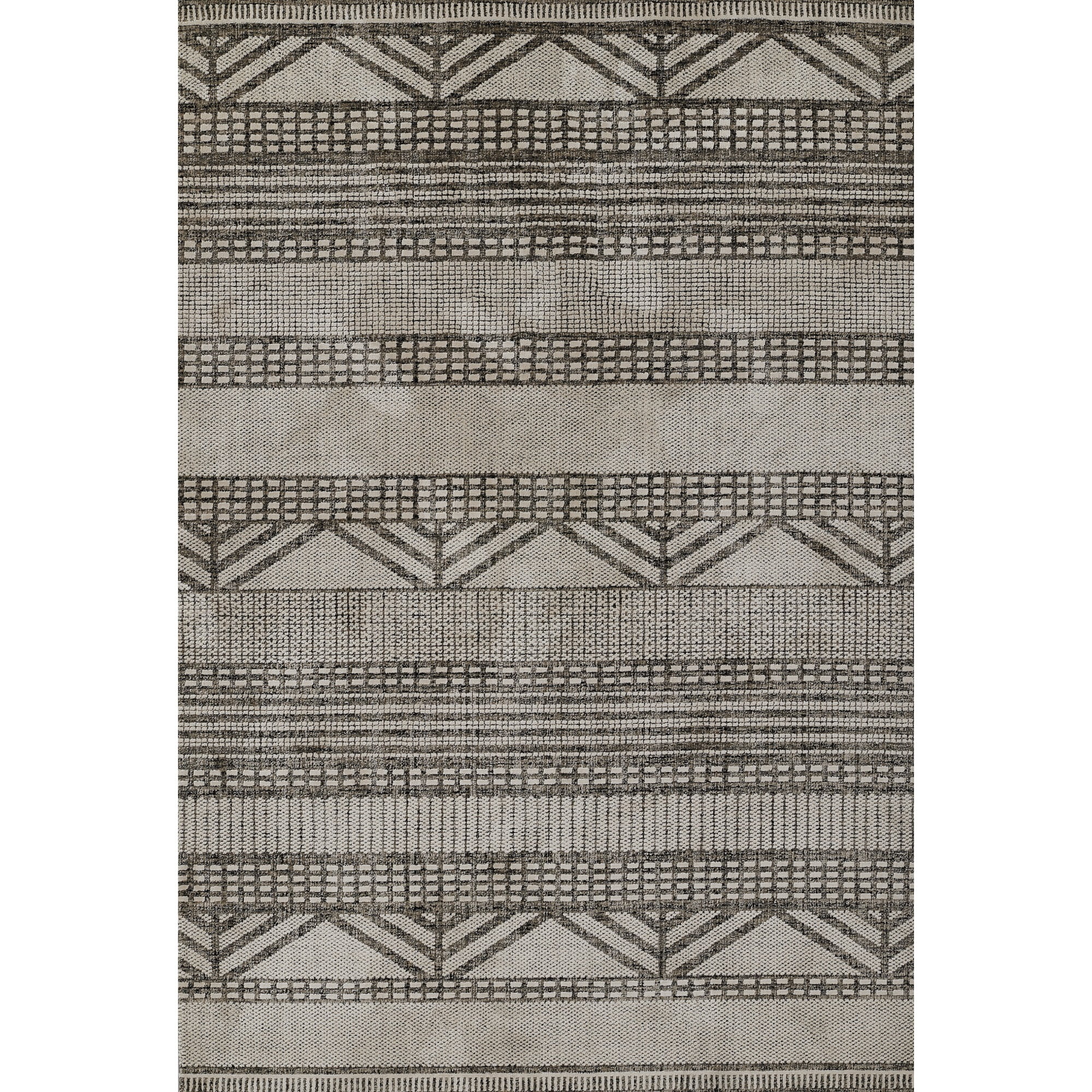 Rectangular Black Synthetic Easy Care Area Rug