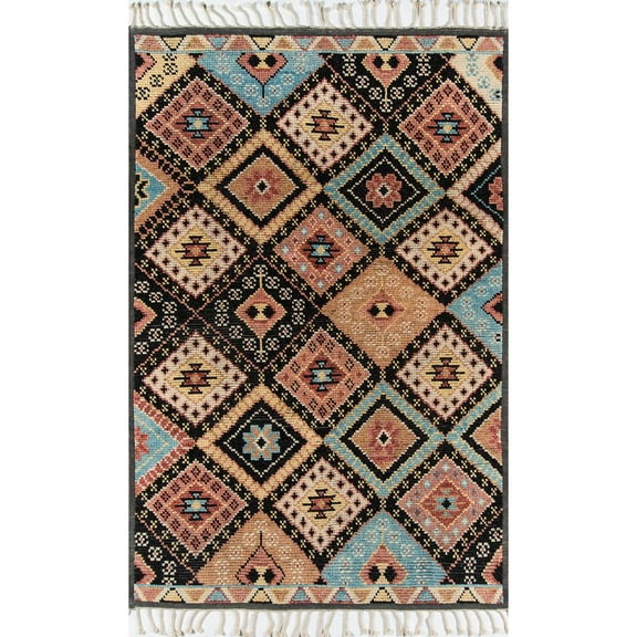 Momeni Traditional Rectangle Area Rug, Black, 3'6" X 5'6"