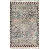 Momeni Nomad Hand Knotted Wool Traditional Blue Area Rug 9' X 12'