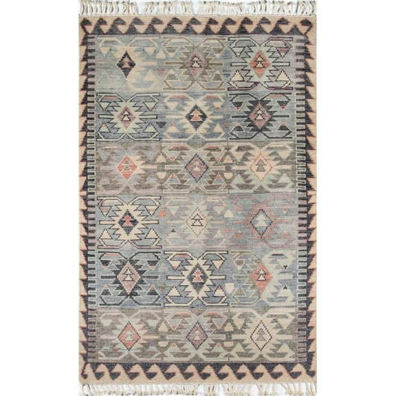 Momeni Nomad Hand Knotted Wool Traditional Blue Area Rug 9' X 12'