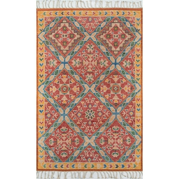 Momeni Nomad Wool Hand Knotted Rust Area Rug 3'6" X 5'6"