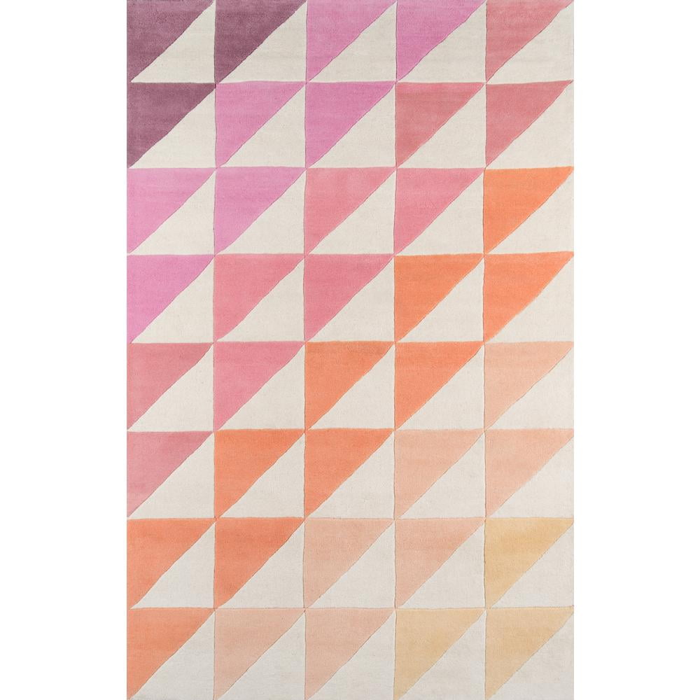 Handmade Red and Pink Wool 9' x 12' Geometric Rug