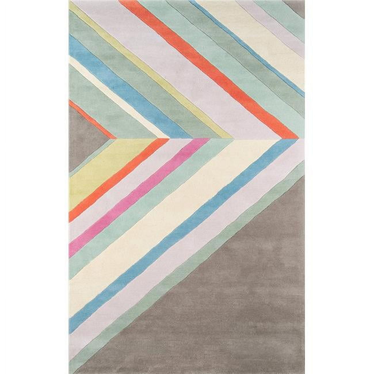 Hand-Tufted Chevron Wool Gray Area Rug, 9' x 12'