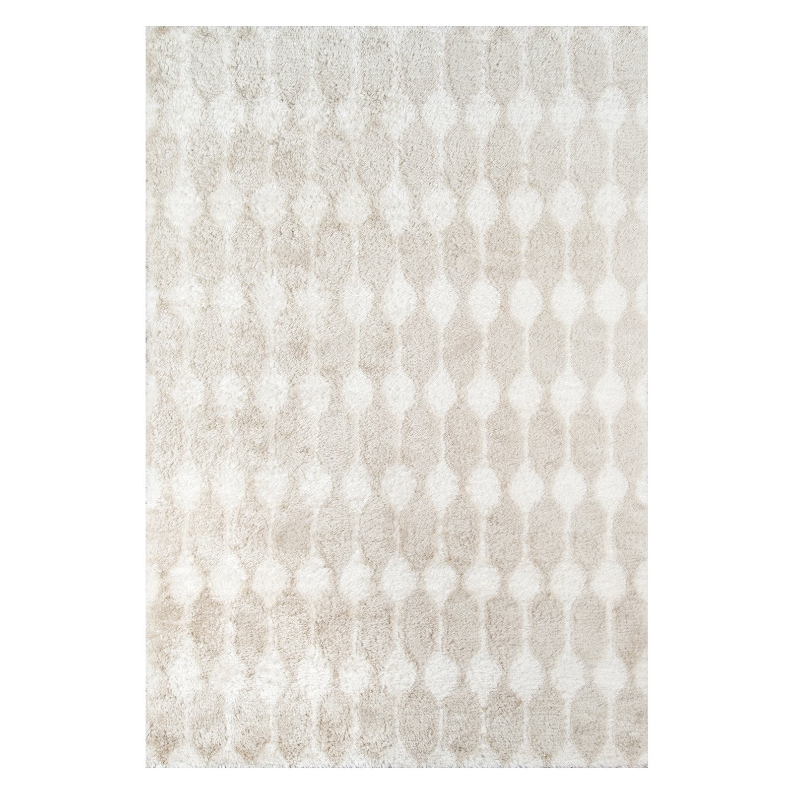 Taupe Shag Hand-Tufted Synthetic Area Rug, 5' x 7'