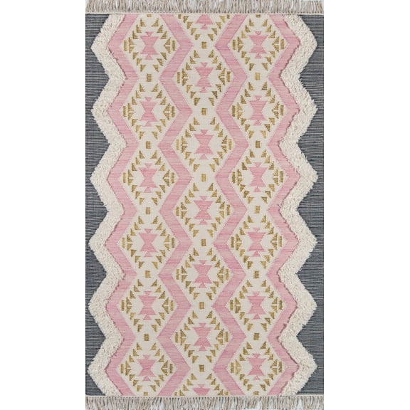 Momeni INDIOIND IND-1-76x96-PINK Area Rug