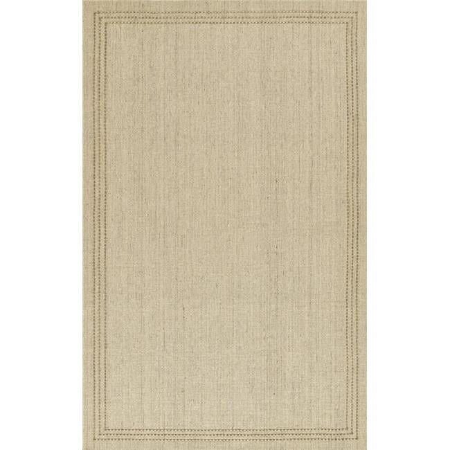 Natural Striped 8' x 10' Handloomed Wool and Synthetic Rug