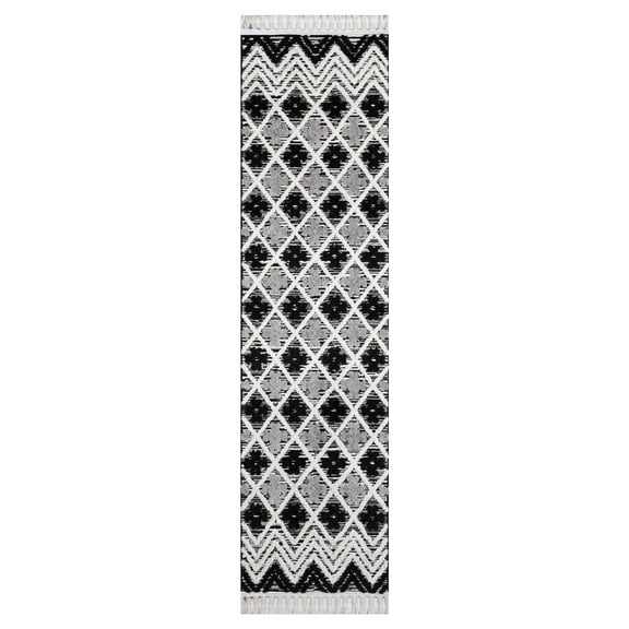 Momeni Odessa Machine Made Polyester Black Area Rug 2'3" X 8' Runner