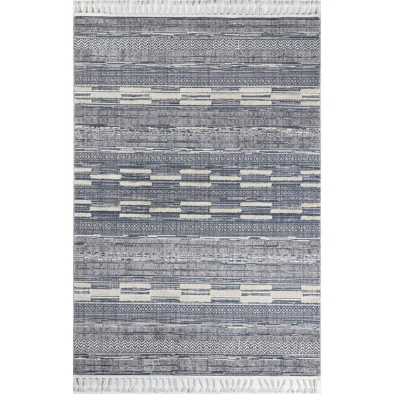 Momeni Odessa Machine Made Polyester Blue Area Rug 5'3" X 7'6"