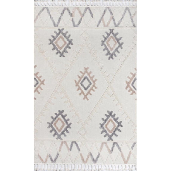 Momeni Odessa Machine Made Polyester Ivory Area Rug 3'11" X 5'11"