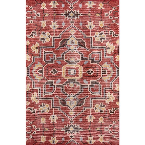 Momeni Ophelia Medallion Traditional Area Rugs, Red