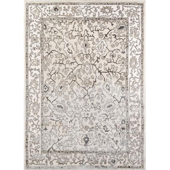 Momeni Oriental Traditional Area Rugs, Off-White/Black,37"x68"
