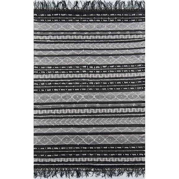 Momeni Contemporary Rectangle Area Rug, Black, 3'9" X 5'9"