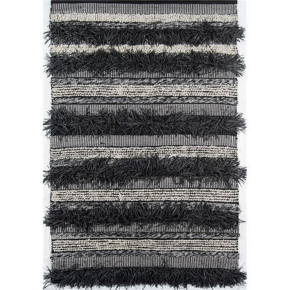 Momeni Contemporary Rectangle Area Rug, Black, 3'9" X 5'9"