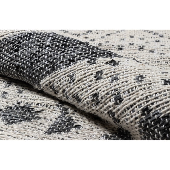 Momeni Otto Geometric Hand Woven Black Area Rug 5' X 7'6"