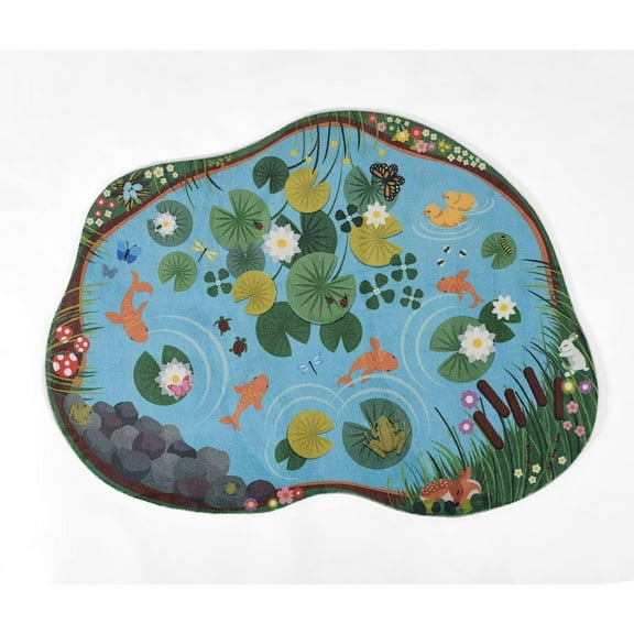 Momeni Playground Pond Blue Kid Rug 4' X 5'4"