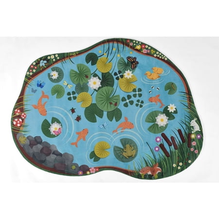 Momeni Playground Pond Blue Kid Rug 6' X 8'2"