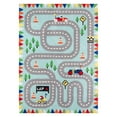 thumbnail image 1 of Momeni Racetrack Polyester Hand Tufted Light Blue Area Rug 5' X 5' Round, 1 of 9