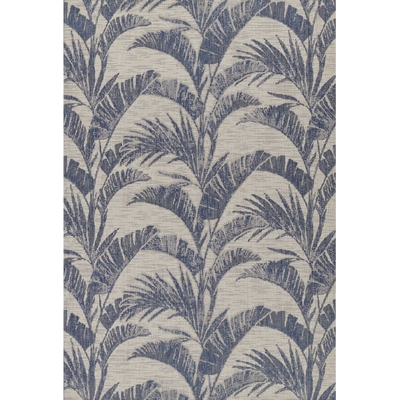 Momeni Riviera Floral Indoor Outdoor Rug Blue 8' X 10' 8' x 10' Accent, Outdoor, Indoor Rectangle