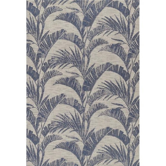 Momeni Riviera Floral Indoor Outdoor Rug Blue 9' X 12' 9' x 12' Accent, Outdoor, Indoor Rectangle