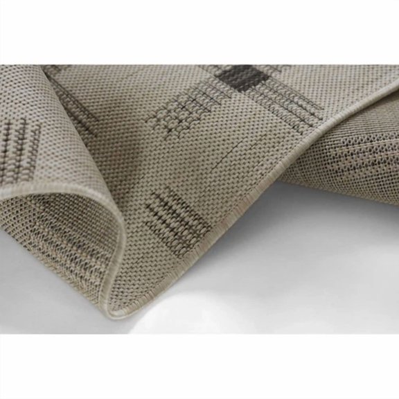 Momeni Riviera Geometric Indoor Outdoor Rug Ivory 4'1" X 6'