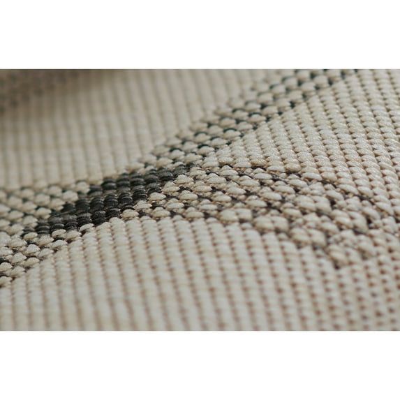 Momeni Riviera Geometric Ivory Indoor Outdoor Rug 6'6" X 9'