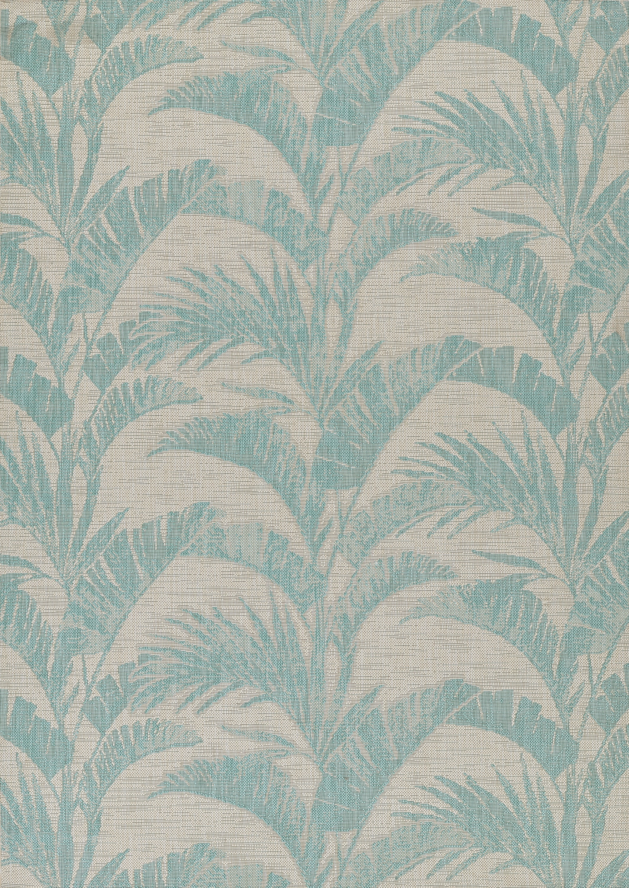 Aqua Rectangular 8' x 10' Synthetic Easy Care Rug