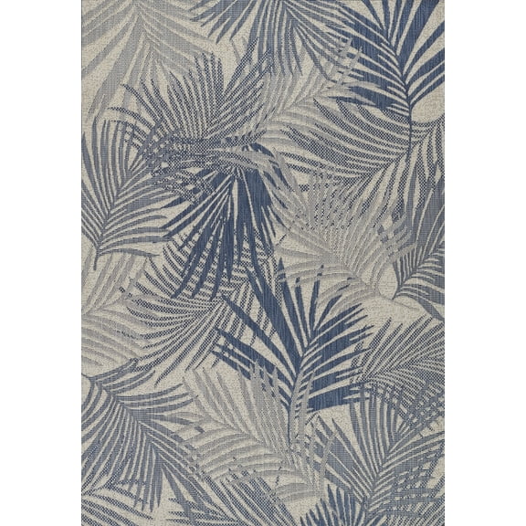 Momeni Riviera Transitional Blue Indoor Outdoor Rug 4'1" X 6'