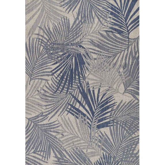 Momeni Riviera Transitional Blue Indoor Outdoor Rug 4'1" X 6'
