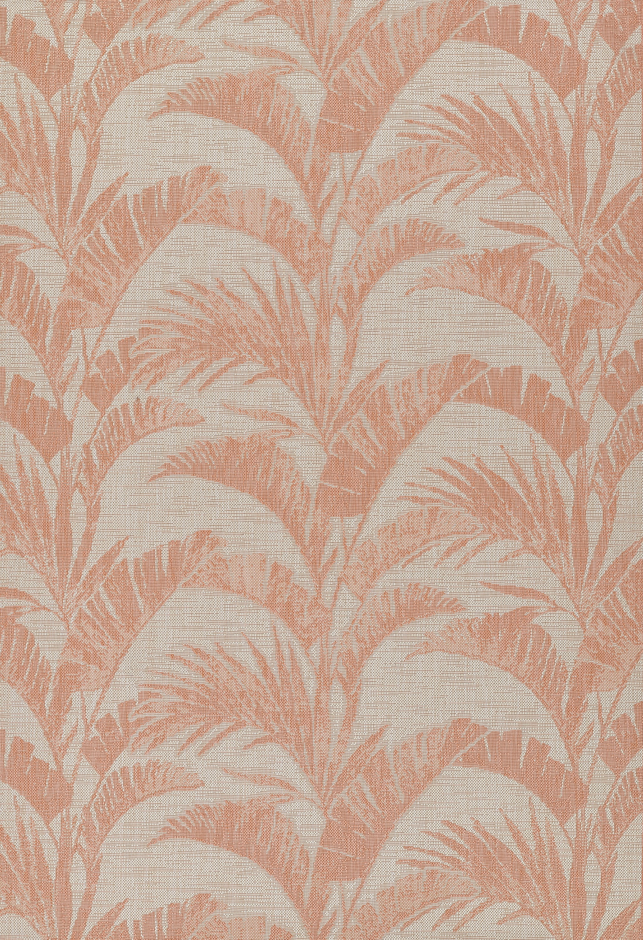 Coral Palm Print Washable Chenille Runner Rug