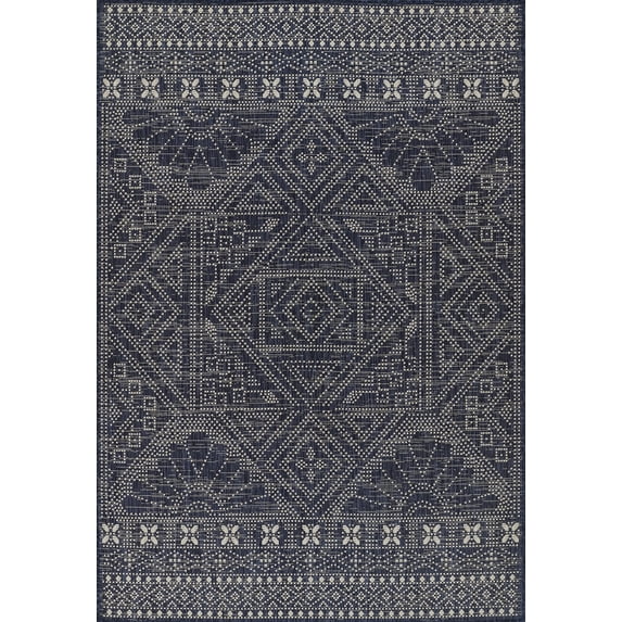 Momeni Riviera Transitional Navy Indoor Outdoor Rug 2' X 3'