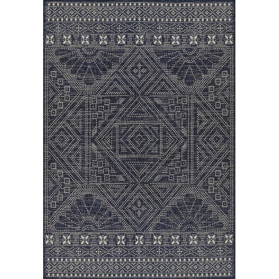 Momeni Riviera Transitional Navy Indoor Outdoor Rug 2' X 3'