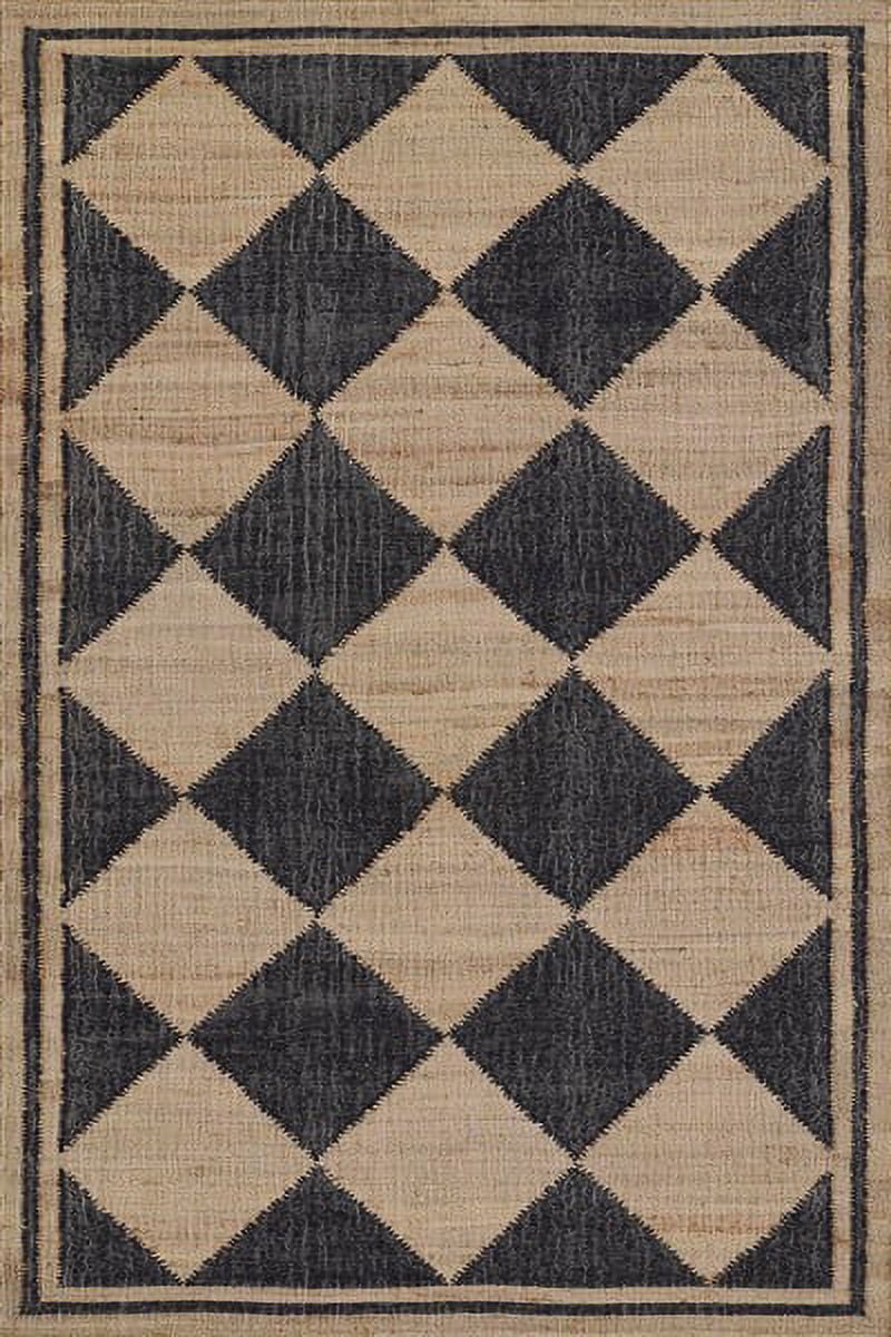Orchard Court Black Hand-Woven Wool 5' x 8' Area Rug