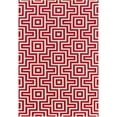 thumbnail image 1 of Momeni  Baja Retro Indoor Outdoor Rug Red 6'7" x 9'6" Graphic, Geometric 7' x 9' Outdoor, Indoor Entryway, Patio Ivory Rectangle, 1 of 4