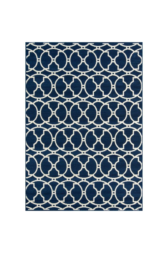 Rugs , Baja Collection Contemporary Indoor & Outdoor Area Rug, Easy to Clean, UV protected & Fade Resistant, 3'11" x 5'7", Navy Blue