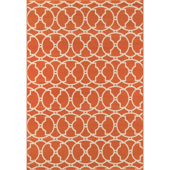 Momeni Baja Moroccan Tile Orange Indoor/Outdoor Area Rug. - 8'6" x 13' Orange 3'11" x 5'7" Graphic,Trellis 4' x 6' Indoor,Outdoor Patio,Entryway