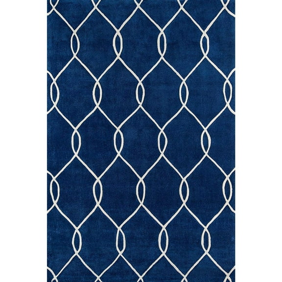 Momeni Rugs Bliss Collection, Hand Carved & Tufted Contemporary Area Rug, 3'6" x 5'6", Navy Blue