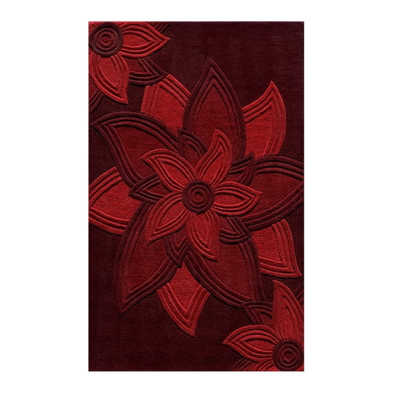 Momeni Rugs Delhi Collection Area Rug, 3'6" x 5'6", Red