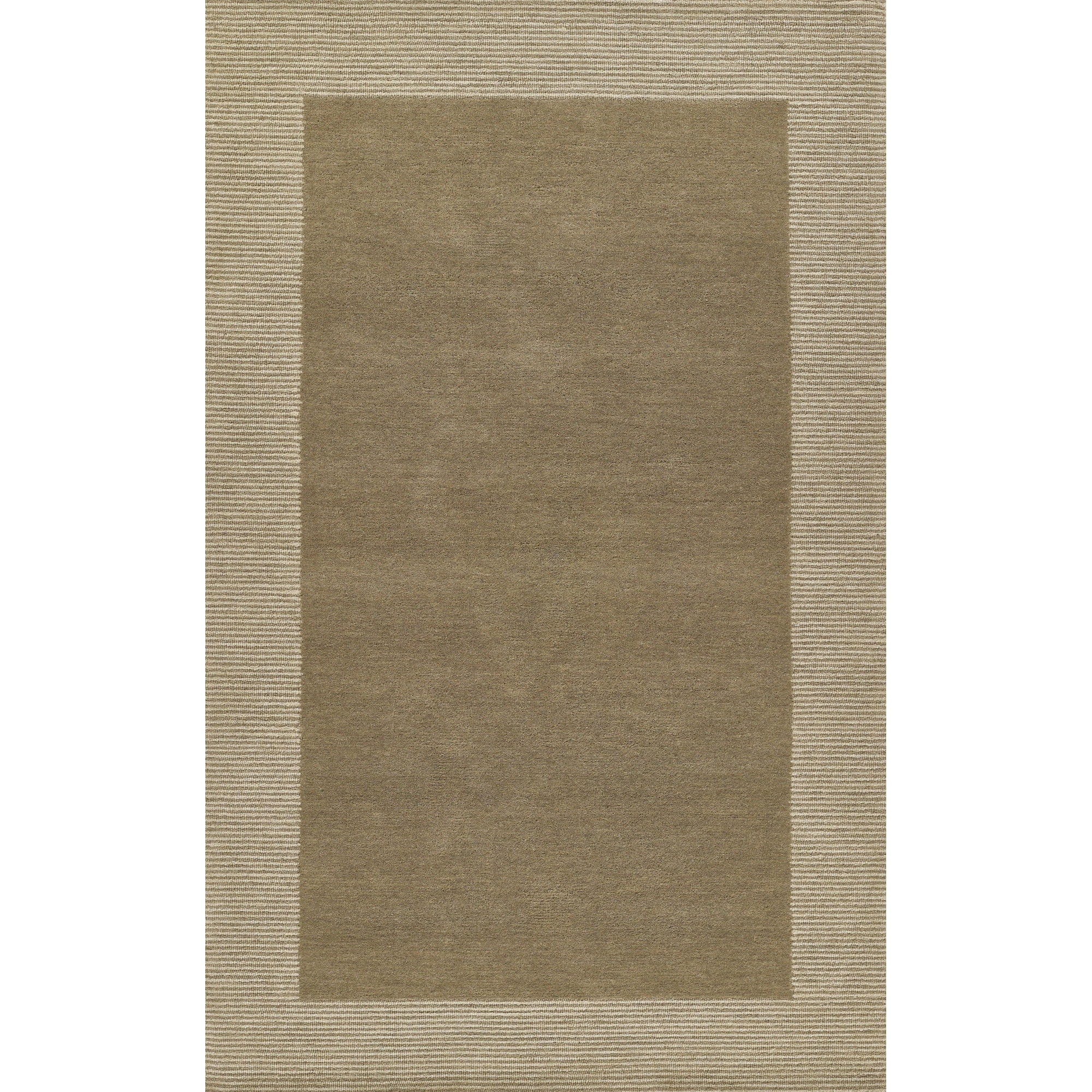 Taupe Hand-Tufted Wool and Viscose Rectangular Rug 2x4