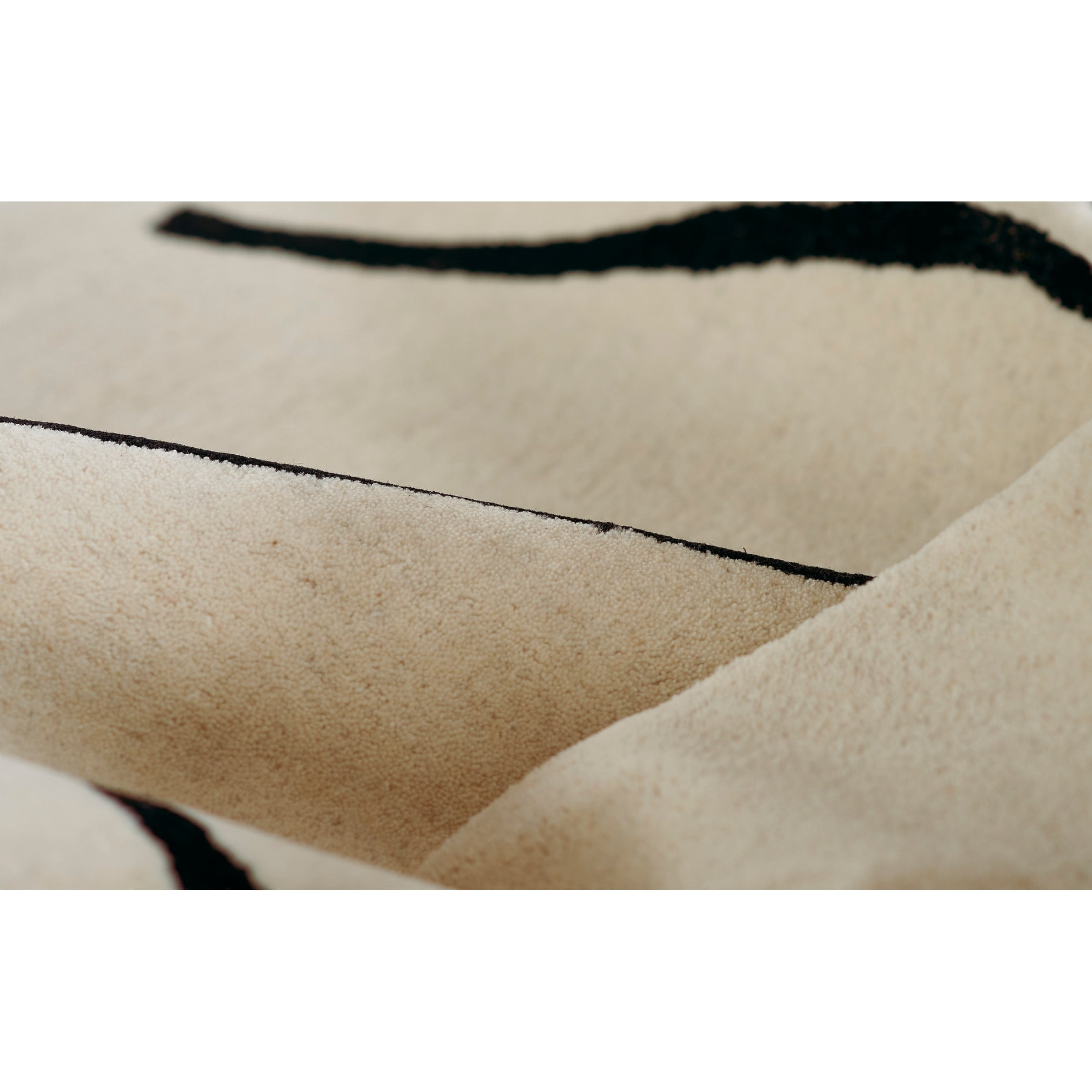 Ivory Abstract Elegance 4'x6' Hand-Tufted Wool Rug