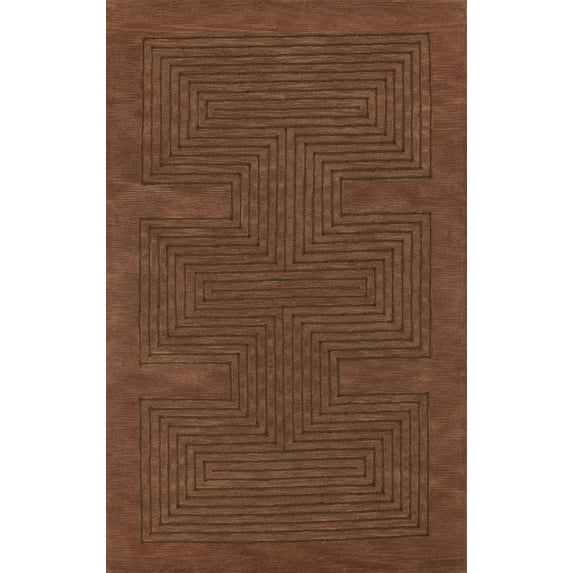 Momeni Simba Hand Tufted Wool Geometric Copper Area Rug 3'6" X 5'6"