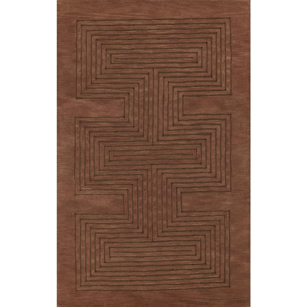 Copper Hand-Tufted Wool Geometric 8' x 10' Rug
