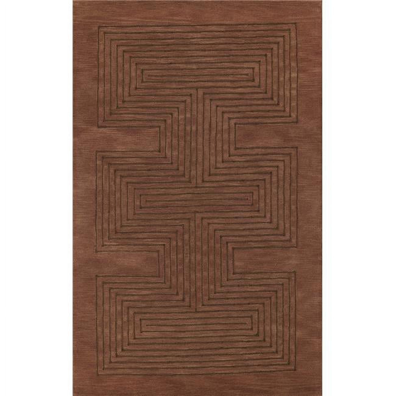 Simba Geometric Hand-Tufted Wool Rug 9' x 12' in Copper