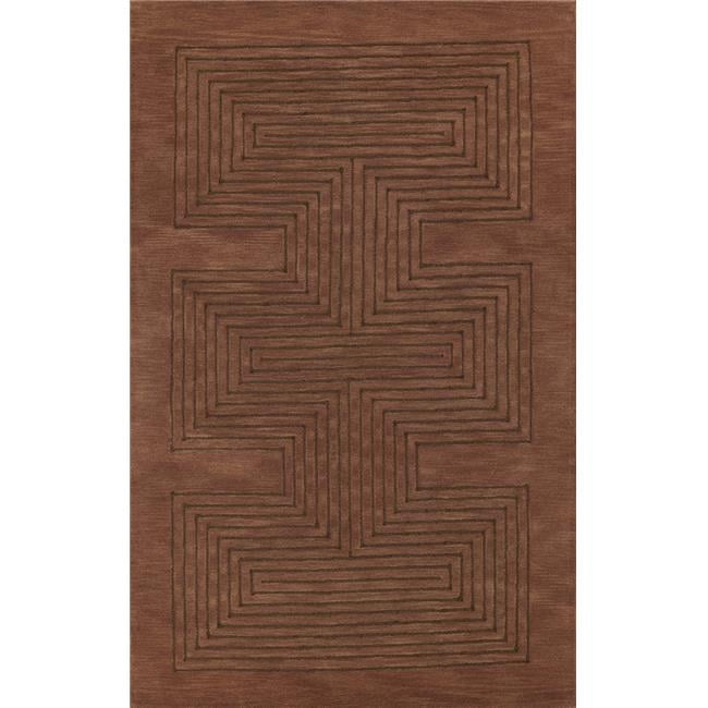 Simba Geometric Hand-Tufted Wool Rug 9' x 12' in Copper