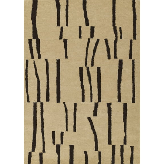Momeni Simba Hand Tufted Wool Geometric Ivory Area Rug 3'6" X 5'6"