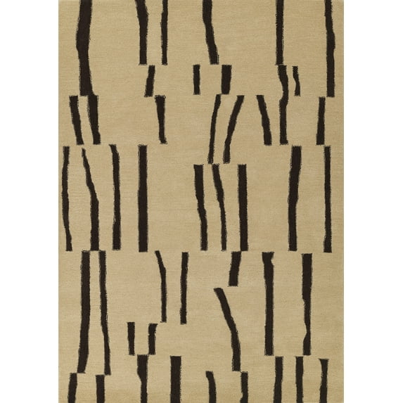 Momeni Simba Hand Tufted Wool Geometric Ivory Area Rug 3'6" X 5'6"
