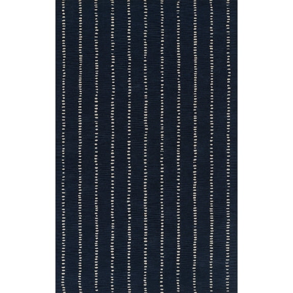 Momeni Simba Hand Tufted Wool Striped Navy Area Rug 2' X 3'