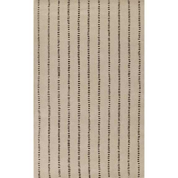 Momeni Simba Striped Wool Area Rug Ivory 5' X 8' 5' x 8' Accent,Handmade,Indoor Brown Rectangle