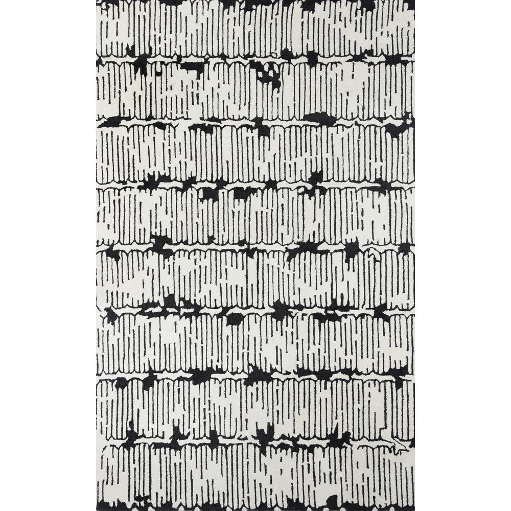 Handmade Black Abstract Wool Viscose Tufted 8' x 10' Rug